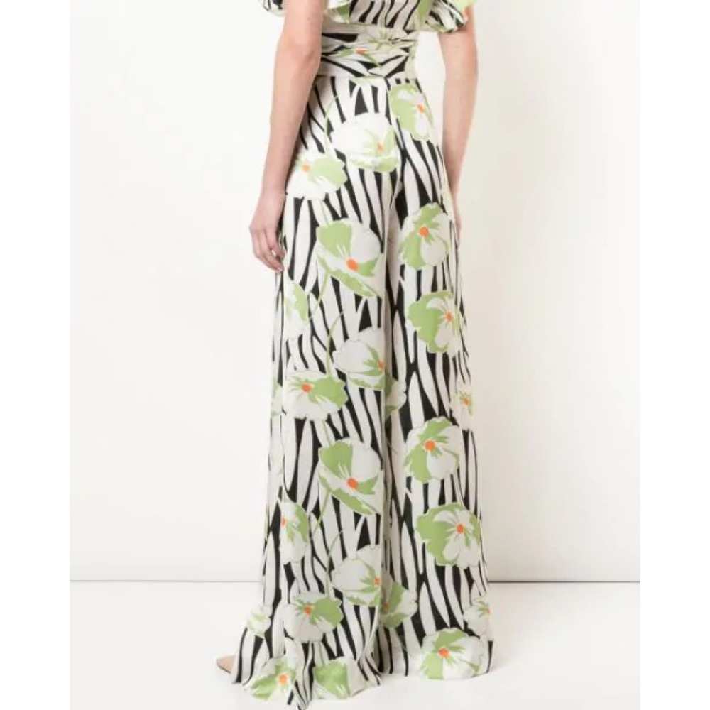 JILL STUART Abstract Floral Silky Palazzo Pants